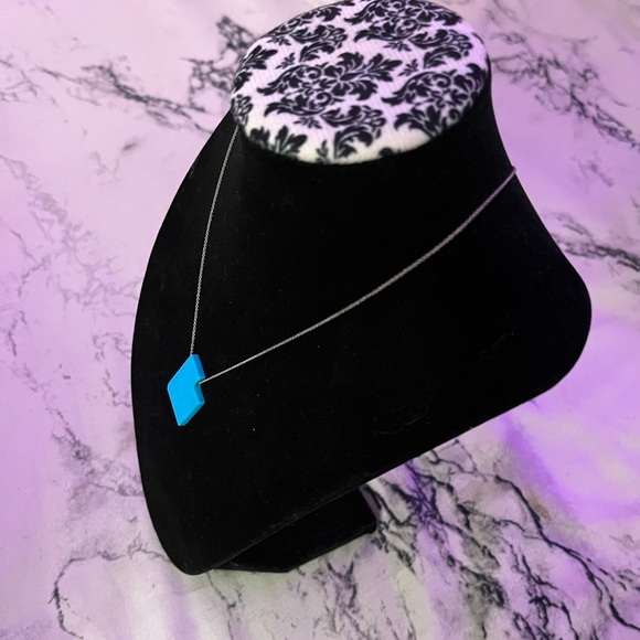 Eden Ruth RARE Turquoise “Utah” necklace 14k white gold Italy chain NWT - Picture 3 of 9